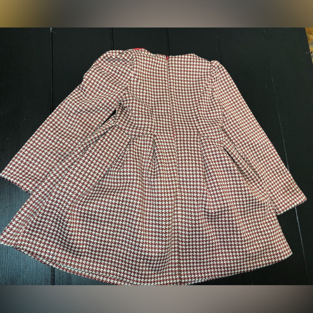 Mayoral Red and Brown Houndstooth Dress - Picture 6 of 8